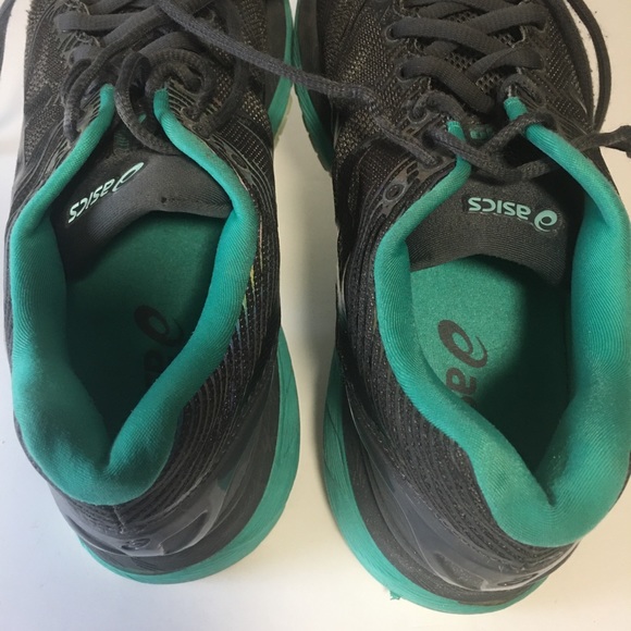 Asics Nimbus lite Colors Womans shoe Sneaker gray black teal reflective Sz 9 - Picture 5 of 14